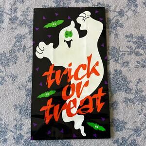 VTG 90s Jeanmarie Paper Gift Bag Treat Sac Halloween Spooky Ghost Trick or Treat